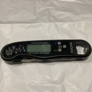 Adoric black digital thermometer. It works.